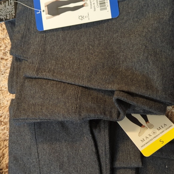 Max & Mia Ladies’ High Waist French Terry Legging charcoal - Picture 5 of 5